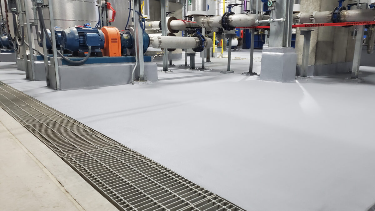 Seamless industrial floor coating in Michigan, Ohio, and Indiana processing facility
