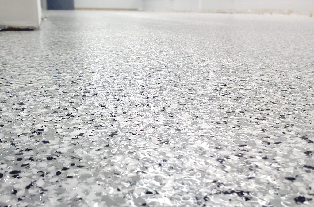 Decorative Flake Floor With Polyaspartic Topcoat