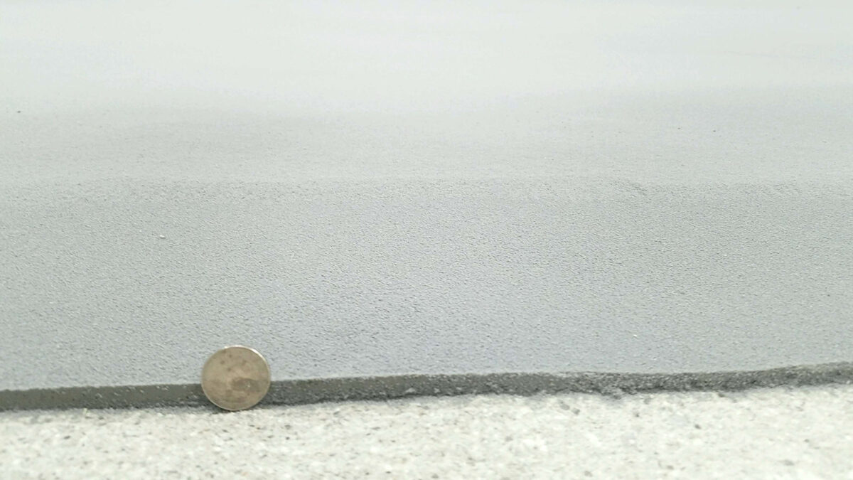 Example of the thickness of Urethane Cement Coating