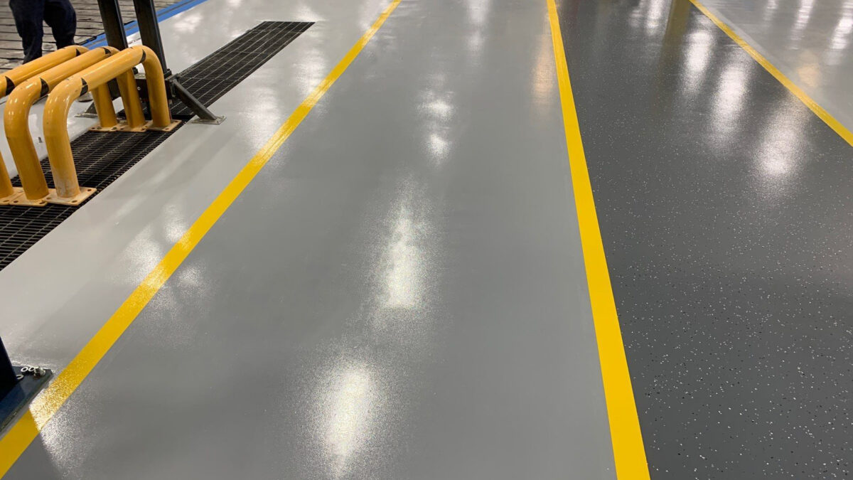 Epoxy Flooring Walkways in Manufacturing Facility