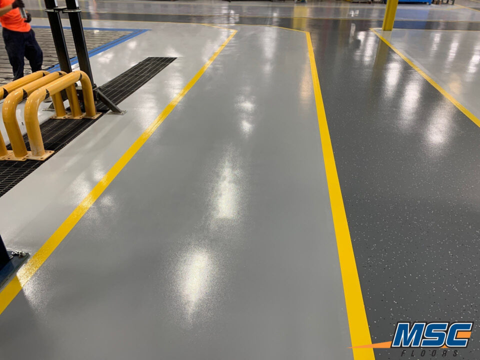 Epoxy Flooring Walkways in Manufacturing Facility