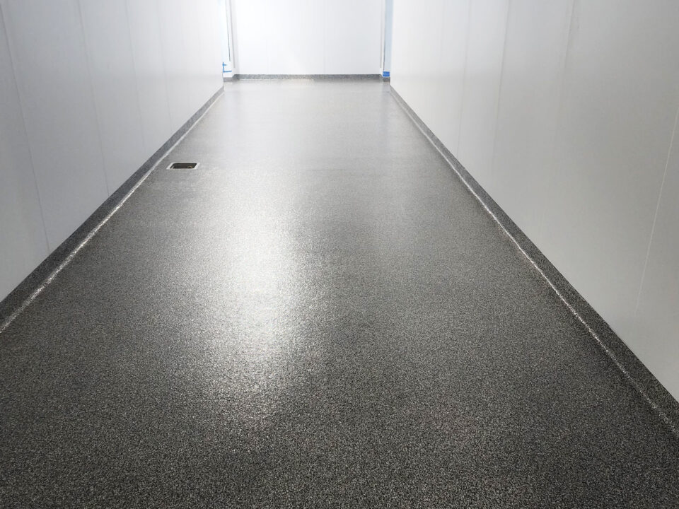 Urethane Cement Floor with Decorative Flake in Healthcare facility