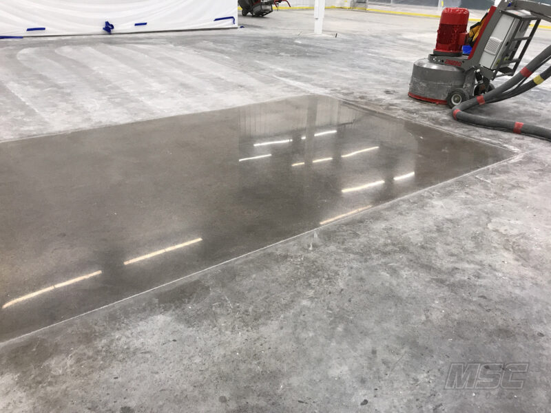 Epoxy floor coating being applied in Ohio
